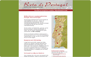 Webdesign portfolio - Rota de Portugal - campings rondreis